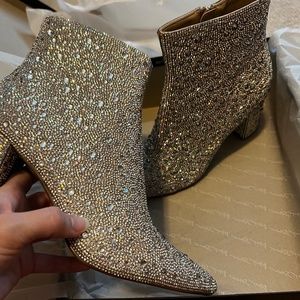 BRAND NEW Betsey Johnson Cady Rhinestone Booties  Never before worn  Size 7.5  F